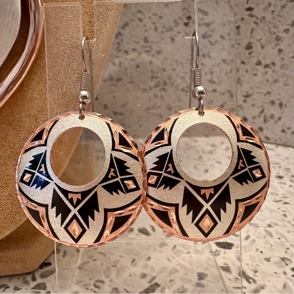 Copper tone and brushed silver Heart necklace set - Picture 6 of 9